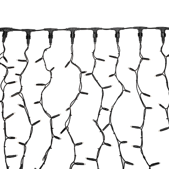 Гирлянда светодиодная Занавес 2х3м 760 LED БЕЛЫЙ черный КАУЧУК IP67 постоянное свечение 230В блок в комплекте NEON-NIGHT