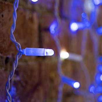 Гирлянда светодиодная Занавес 2х1,5м 300 LED СИНИЙ белый ПВХ IP65 эффект мерцания 230В нужен блок 303-500-1 NEON-NIGHT