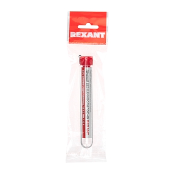 Припой без канифоли ПОС-40, 10г, Ø1мм, (олово 40%, свинец 60%), колба REXANT