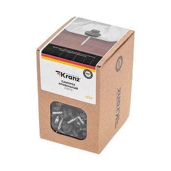 Саморез кровельный 4,8х19мм, окрашенный RAL 7024, короб (250 шт/уп) KRANZ