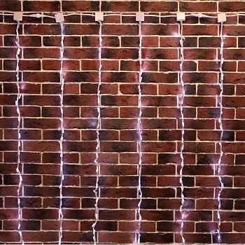 Гирлянда LED - Умный дождь, 3 секции 1x3 м, 4x3 нитей, 30W, 24V, 8 каналов, 672 БЕЛЫХ диода, IP65