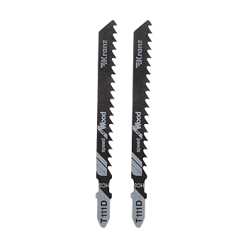 Пилка для электролобзика по дереву T111D 100 мм 6 зубьев на дюйм 6-60 мм (2 шт./уп.) Kranz
