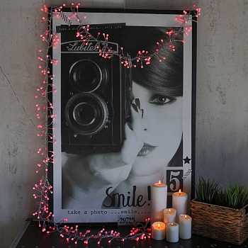 Гирлянда Мишура LED 3 м прозрачный ПВХ, 288 диодов, цвет красный