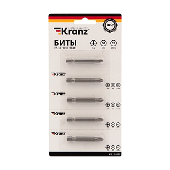 Бита PH 2x50 мм для шуруповерта сталь S2 5 шт. (лента) Kranz
