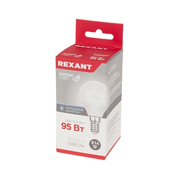 Лампа светодиодная Шарик (GL) 11,5Вт E14 1093Лм 6500K холодный свет REXANT