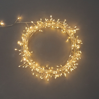 Гирлянда светодиодная Роса Фейерверк с контроллером 10м, 250LED, ТЕПЛЫЙ БЕЛЫЙ, IP20, на катушке NEON-NIGHT