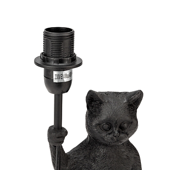 Светильник декоративный настольный МОБИ "Кот с зонтом" , с цоколем Е14, 40 Вт, цвет черный REXANT