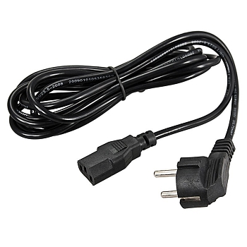 Шнур сетевой, вилка угловая СЕЕ 7/7(Schuko) - разъем IEC 320 C13, кабель 3x0,75 мм², длина 3 метра (PVC пакет) REXANT