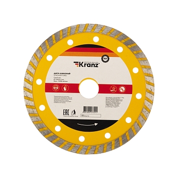 Диск алмазный отрезной Turbo 150x22,2x2,4x10мм KRANZ