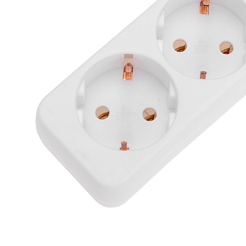 Удлинитель 3 гнезда, 5м, 3х0,75мм², с/з, угловая вилка, белый PROconnect