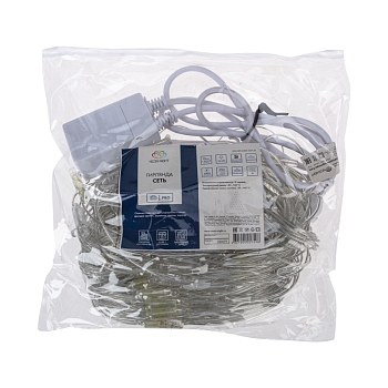 Гирлянда светодиодная Сеть треугольная 1,5х2х2м 136 LED МУЛЬТИ прозрачный ПВХ IP65 свечение с динамикой 230В контроллер в комплекте NEON-NIGHT