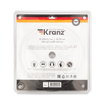 Диск пильный 305 мм х 100 зуб х 32/30 мм KRANZ