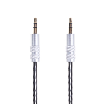 Аудиокабель AUX 3,5 мм, 1м, в гибкой металлической оплетке REXANT