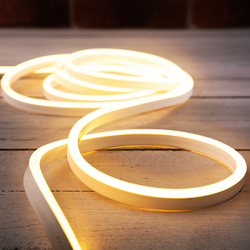 Гибкий неон NEON-NIGHT SMD (8х16 мм) односторонний теплый белый, 120 LED/м, набор 10 м (с комплектом подключения), IP65