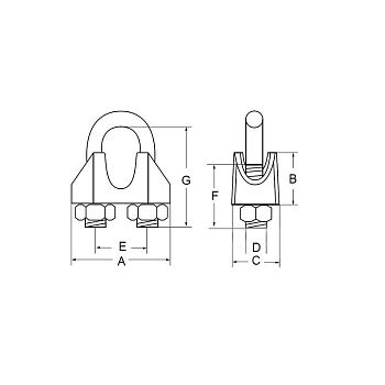 Зажим для троса DIN 741, d=10мм REXANT