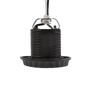 Патрон E27 с проводом 20см черный REXANT