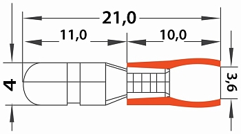 Разъем штекерный изолированный штекер 4 мм 0.5-1.5 мм² (РШи-п 1.5-4/РШИп 1,25-4) красный REXANT