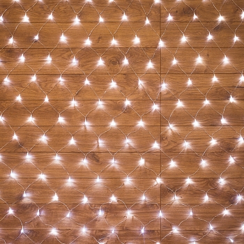 Гирлянда Сеть 1,5х1,5м, прозрачный ПВХ, 150 LED Белые