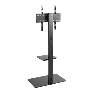 Напольная стойка с кронштейном для телевизора 32"-55", с дополнительной полкой для медиаоборудования, серия PROFI REXANT