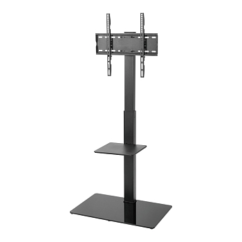 Напольная стойка с кронштейном для телевизора 32"-55", с дополнительной полкой для медиаоборудования, серия PROFI REXANT