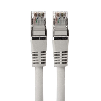 Шнур коммутационный, патч-корд F/UTP RJ45-RJ45, CAT 6, LSZH серый, 2м REXANT