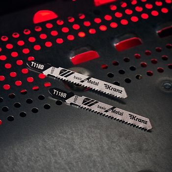 Пилка для электролобзика по металлу T118B 76 мм 12 зубьев на дюйм 3-6 мм (2 шт./уп.) Kranz