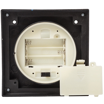 Декоративный фонарь со свечкой, черный корпус, размер 10,5х10,5х24 см, цвет ТЕПЛЫЙ БЕЛЫЙ