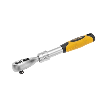 Ключ телескопический трещоточный 1/4, 162-210мм, CrV, двухкомпонентная рукоятка KRANZ