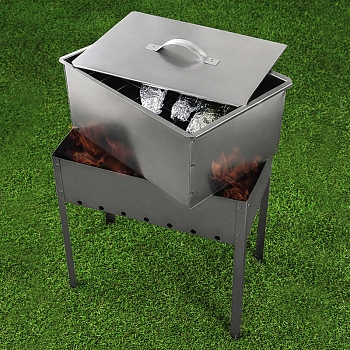 Набор для копчения (коптильня двухуровневая Гурман-2, щепа) СОКОЛ