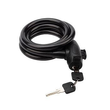 Замок тросовый взломостойкий для велосипедов и колясок с ключом 150см черный ЧЕТЫРЕ СЕЗОНА