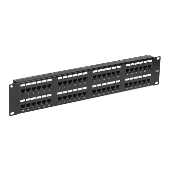 Панель коммутационная с кабельными органайзерами 19", 2U, 48 портов, RJ-45, CAT 6, UTP REXANT PRO