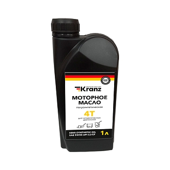Моторное масло полусинтетическое для 4-хтактных двигателей SAE 5W30, 1л KRANZ