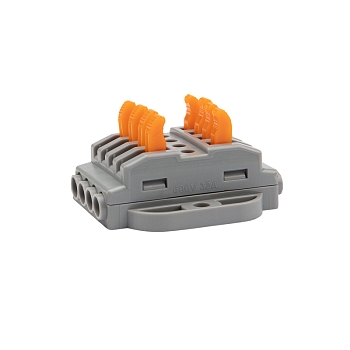 Клемма СМК 222-424P проходная 4 полюса, с монтажной площадкой (0,08-4 мм²), серая (25 шт./уп.) REXANT