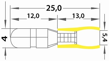 Разъем штекерный изолированный штекер 5 мм 4-6 мм² (РШи-п 6.0-5/РшИп5.5-4) желтый REXANT