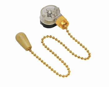 Выключатель для настенного светильника c  деревянным наконечником «Gold» REXANT
