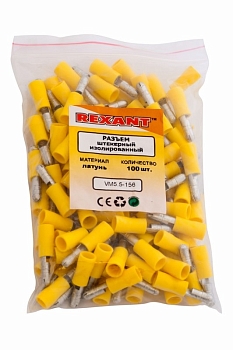 Разъем штекерный изолированный штекер 5 мм 4-6 мм² (РШи-п 6.0-5/РшИп5.5-4) желтый REXANT