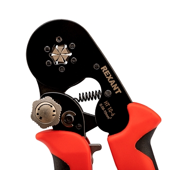 Кримпер HT-10-6 для обжима штыревых наконечников 0,08-10,0мм² с регулятором прижимного усилия REXANT