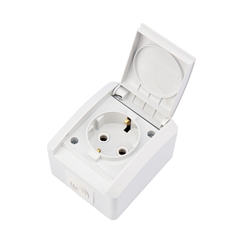 Розетка одноместная INDUSTRIAL IP54 с/з, о/у, белая KRANZ