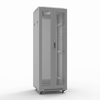 Шкаф напольный 19" 42U 600х1000мм, передняя и задняя распашные перфорированные двери, RAL7035 REXANT