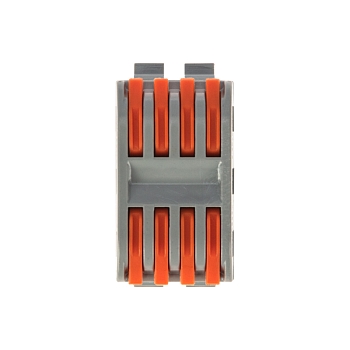 Клемма СМК 222-424D проходная 4-полюсная, с креплением на DIN-рейку (0,08-4 мм²) серая (50 шт./уп.) REXANT