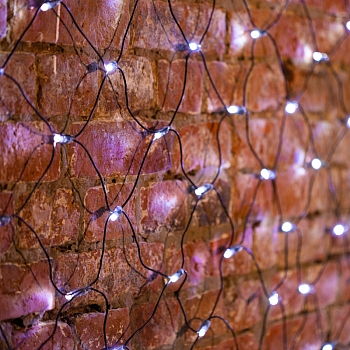 Гирлянда светодиодная Сеть 2,5х2,5м 432 LED БЕЛЫЙ черный ПВХ IP65 свечение с динамикой 230В контроллер в комплекте NEON-NIGHT