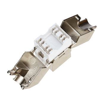Модуль Keystone Jack RJ-45(8P8C), FTP экранированный, CAT 6, тип 180 градусов, самозажимной REXANT PRO