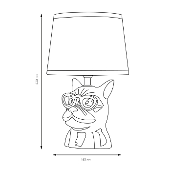 Светильник декоративный настольный МОБИ "Бульдог", с цоколем Е14, 40Вт, цвет белый REXANT