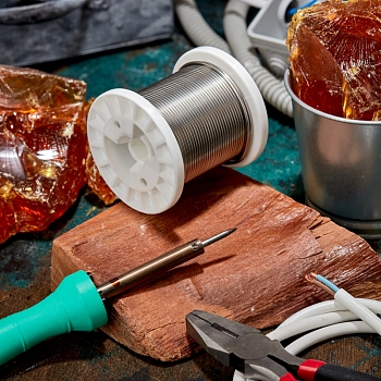 Припой ПОСу 95-5, 500г, Ø2мм, (олово 95%, сурьма 5%), бессвинцовый, ГОСТ 21931-76, катушка REXANT