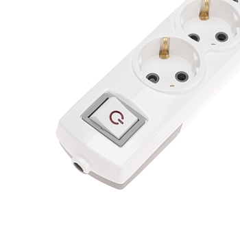 Колодка PREMIUM 6 гнезд, с/з, с выключателем, белый REXANT