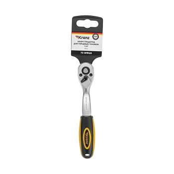 Ключ-трещотка для торцовых головок 1/4, СrV, 72 зубца KRANZ