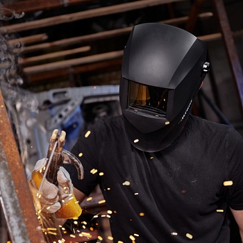 Маска сварщика с черным минеральным стеклом DIN 9 KRANZ