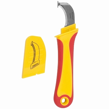 Нож монтажника, нержавеющая сталь, с пяткой REXANT