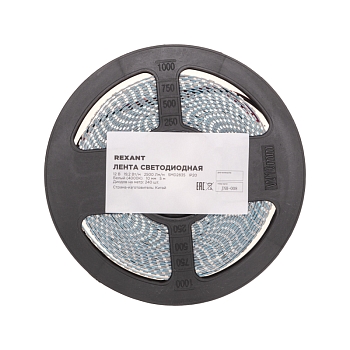 Лента светодиодная 12В, SMD2835, 19,2Вт/м, 240 LED/м, 4000K, 10мм, 5м,IP20 REXANT