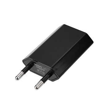 Сетевое зарядное устройство USB, 5V, 1 A, черное REXANT